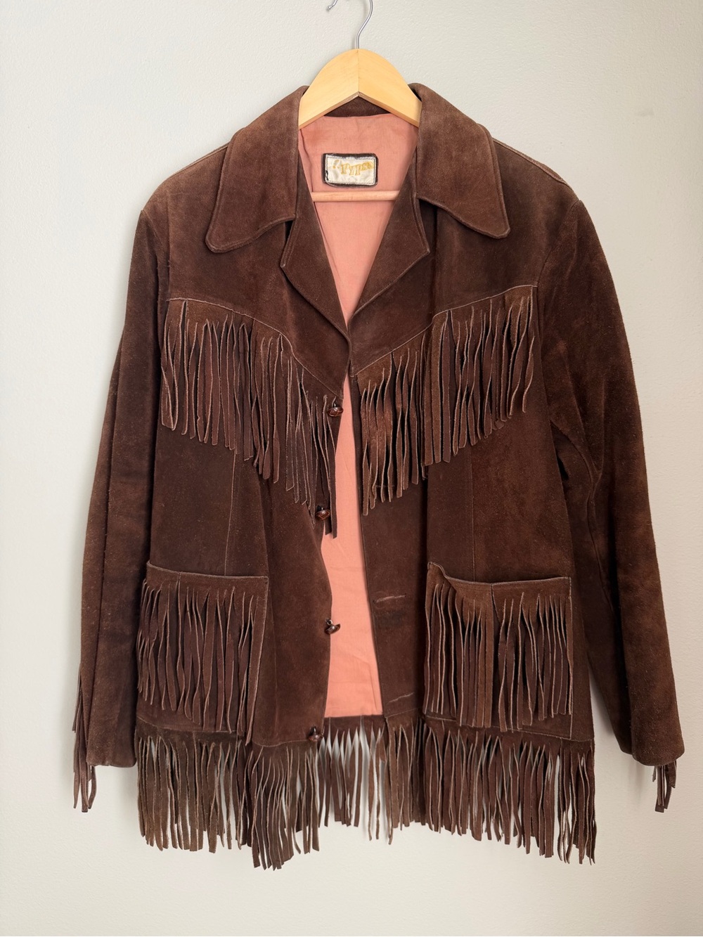 Vintage 60s-70s Pypsa Suede Leather Fringe Jacket